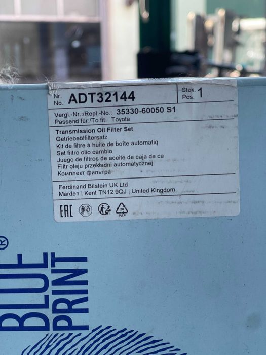 Zestaw Filtra Skrzyni Automatycznej + Uszczelka Blue Print ADT32144 Nowy TOYOTA LEXUS MITSUBISHI FIAT