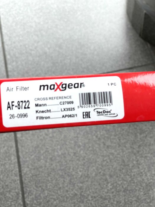 Filtr Powietrza MAXGEAR AF-8722 TOYOTA Yaris III / Auris II Hybrid NOWY